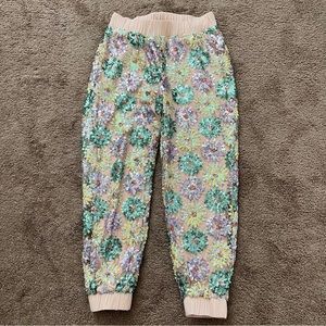 Anthropologie Eva Franco floral sequin pants